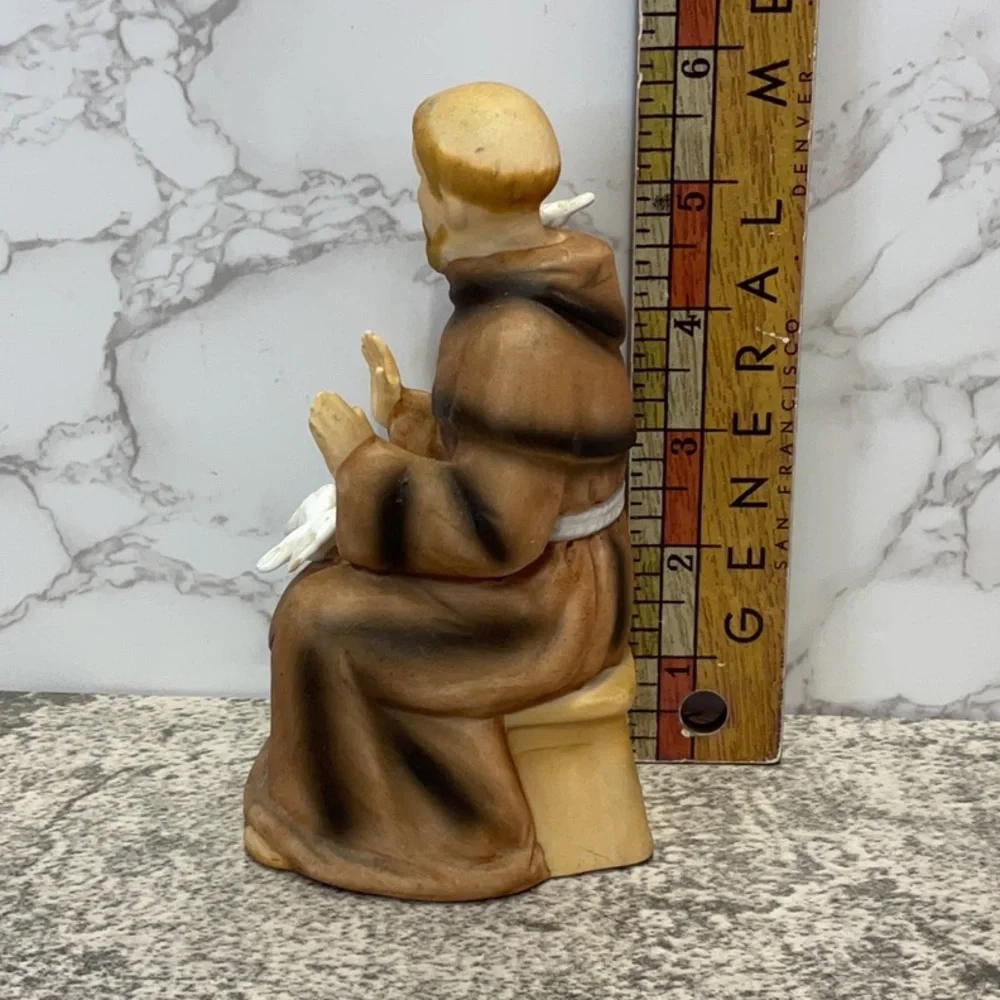 Vintage Sitting St. Francis of Assisi Catholic Sanmyro Japan Porcelain figurine - Picture 6 of 9